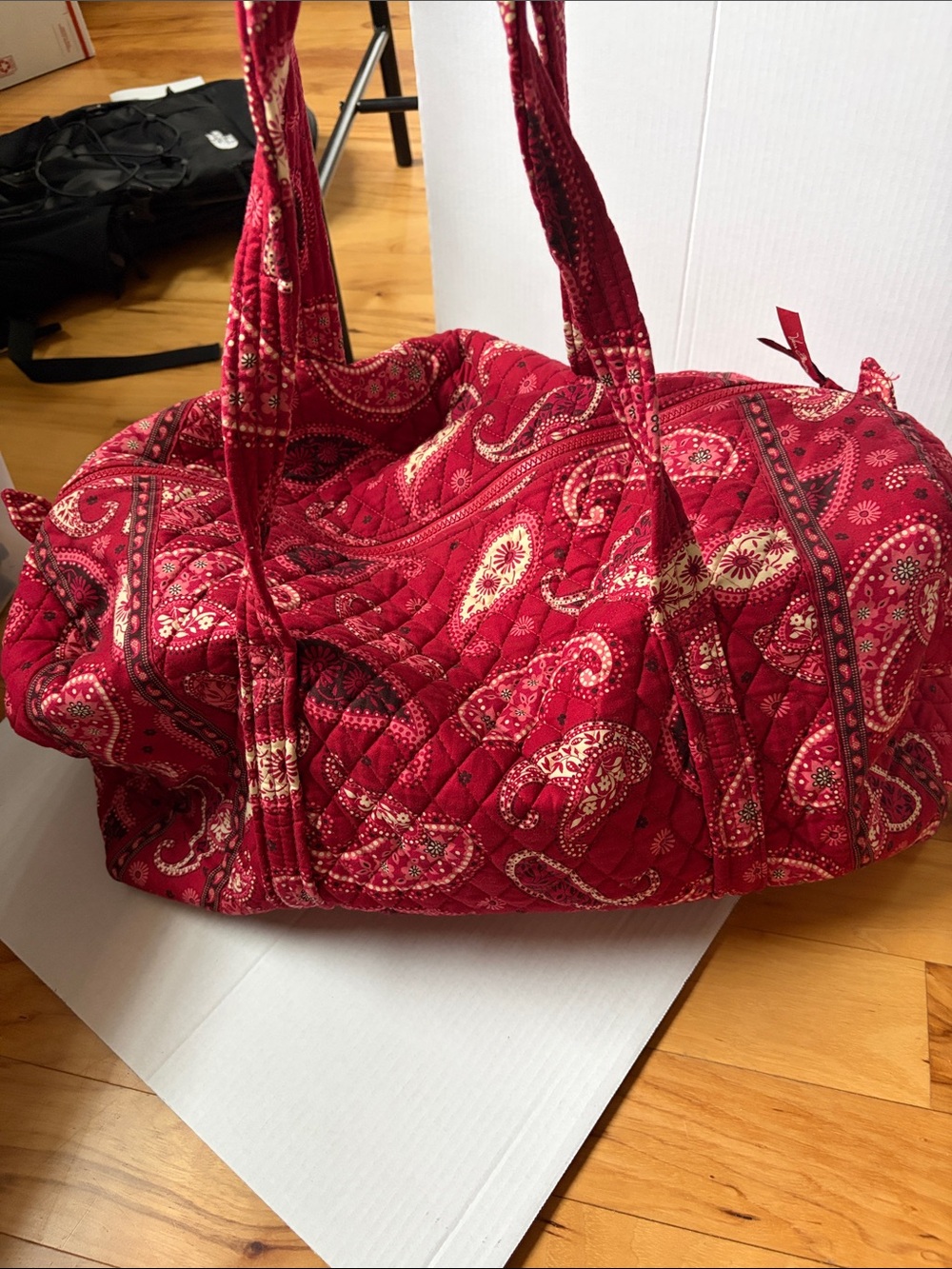 Vera Bradley Crimson Quilted Paisley Travel Tote